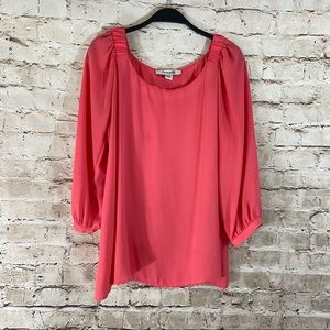 Forever21 scoop neck coral dressy top size L